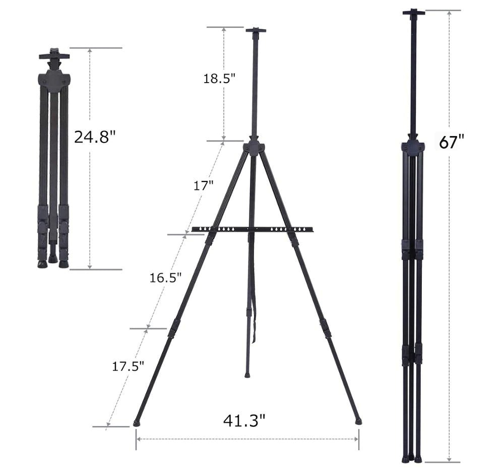 Portable Adjustable Metal Sketch Easel Stand Foldable