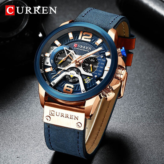 Luxury  Chronograph Mens Watches Waterproof Sport Quartz Watch