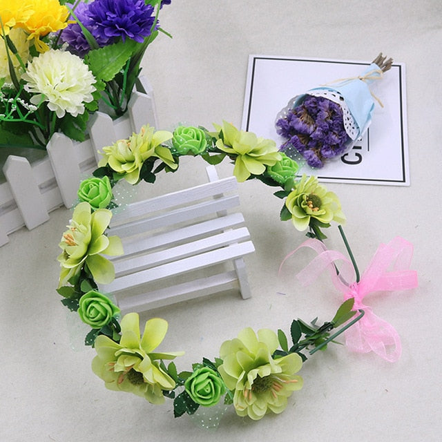 Baby Girls Crown Flower Wreath Hairband Kids Bridal