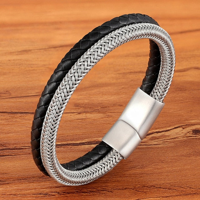 Fashion Stainless Steel Charm Magnetic Black Men Bracelet