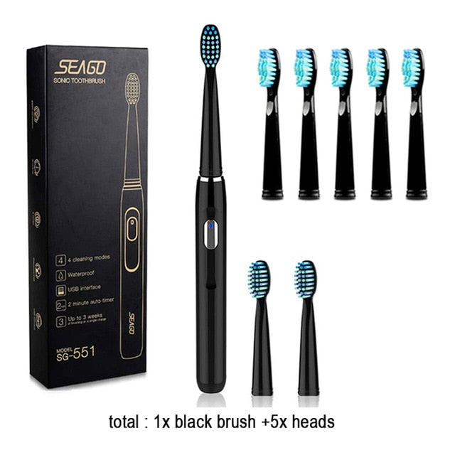 Recharge SG-551  Brush Head 4mode Onekey Operate Sonic Vibrate Waterproof Brush