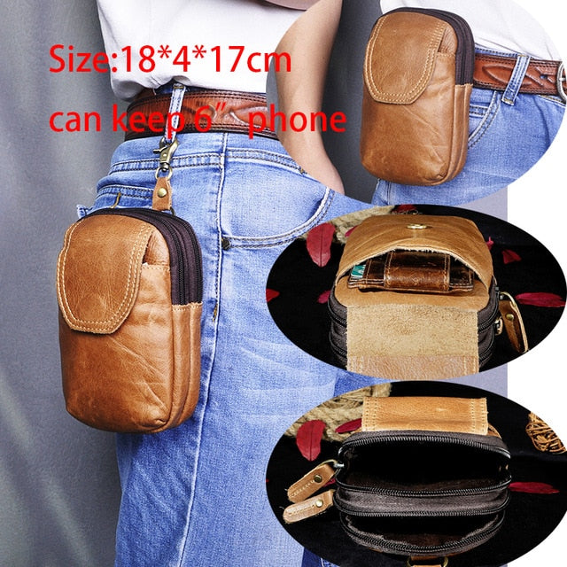 Waist Bag Cowhide Fashion Hook Bum Bag