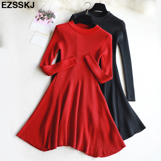 Sweater Dress Women o-neck