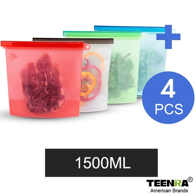 Seal Silicone Food Fresh Bag Zip lock