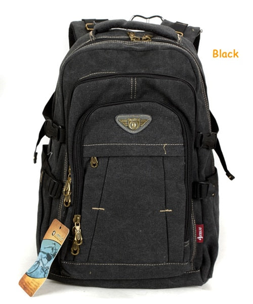 Men's Military Canvas Backpack Zipper Rucksacks