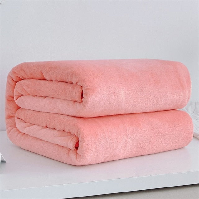 Soft Warm Coral Fleece Flannel Faux Fur Mink Throw  Blankets