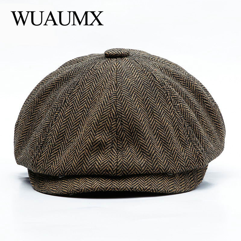 Autumn Winter Newsboy Caps Warm Tweed