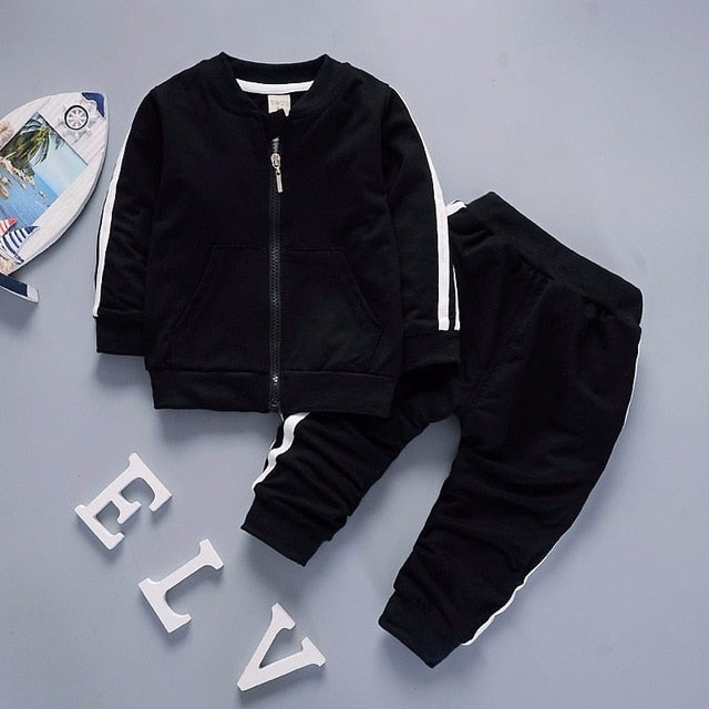 Spring Baby Casual Tracksuit Zipper Jacket Pants