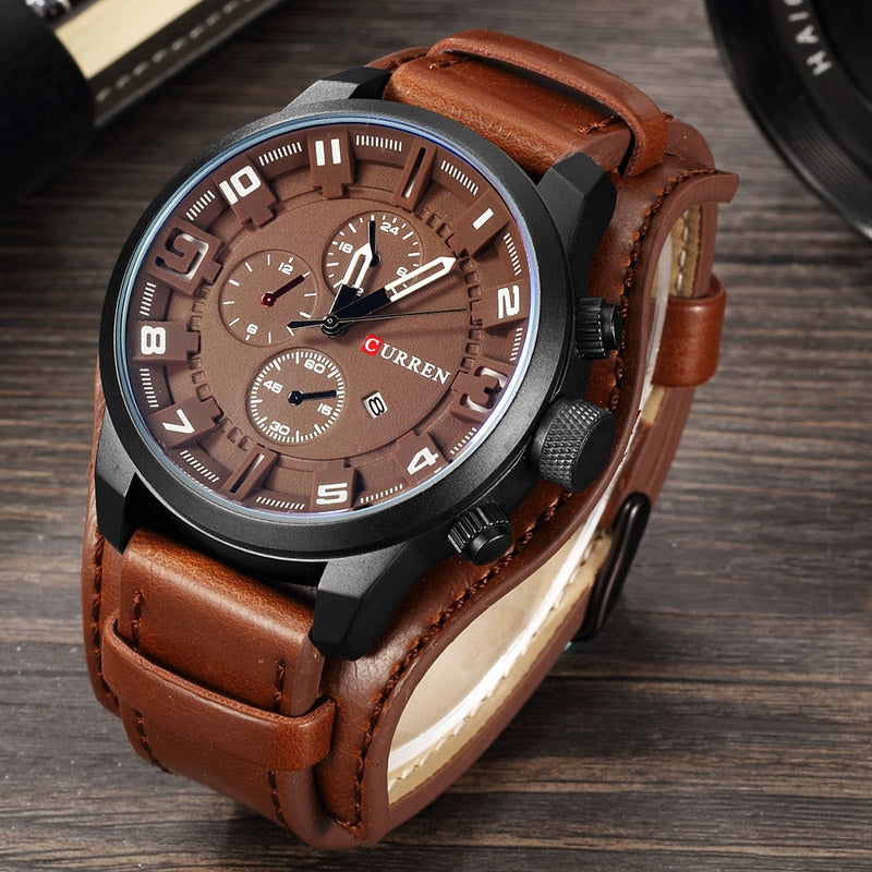 Army Military Quartz Mens Watches Top Brand Luxury Leather Men Watch