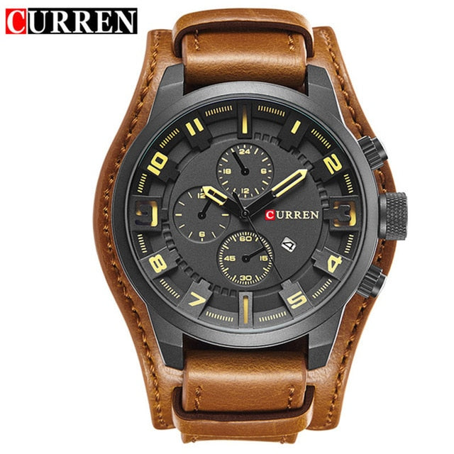 Army Military Quartz Mens Watches Top Brand Luxury Leather Men Watch