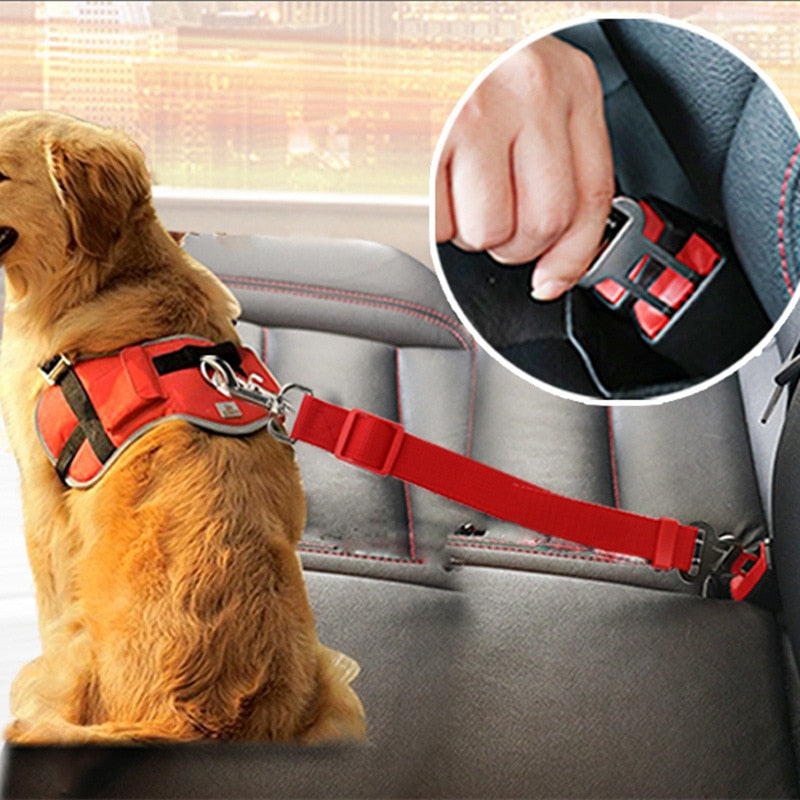 Adjustable Dog Leash Car Seat Belt