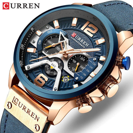 Luxury Brand Men Analog Leather Sports Watches Men's Army Military Watch