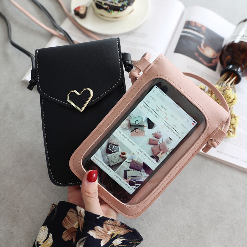 Touch Screen Cell Phone Purse Wallet Leather Shoulder Strap Handbag Women Bag