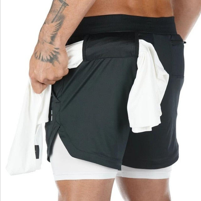 2 in 1 Sports Jogging Fitness Shorts