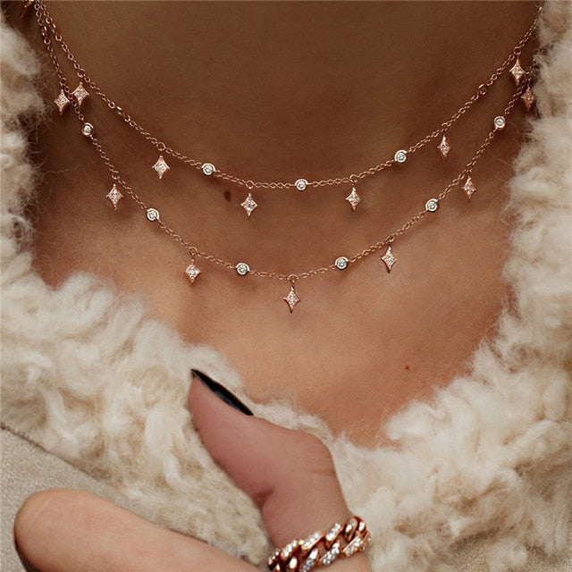 Boho Multi-element Crystal Necklaces