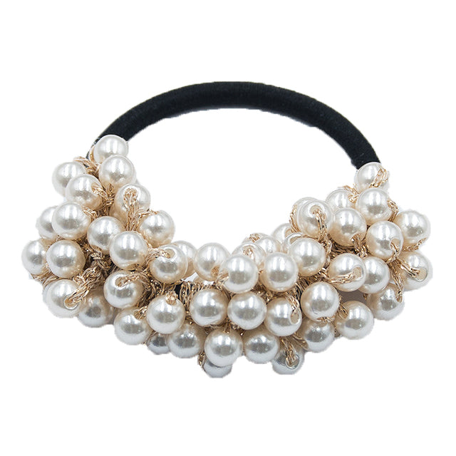 Elegant Pearl Hair Ties Beads