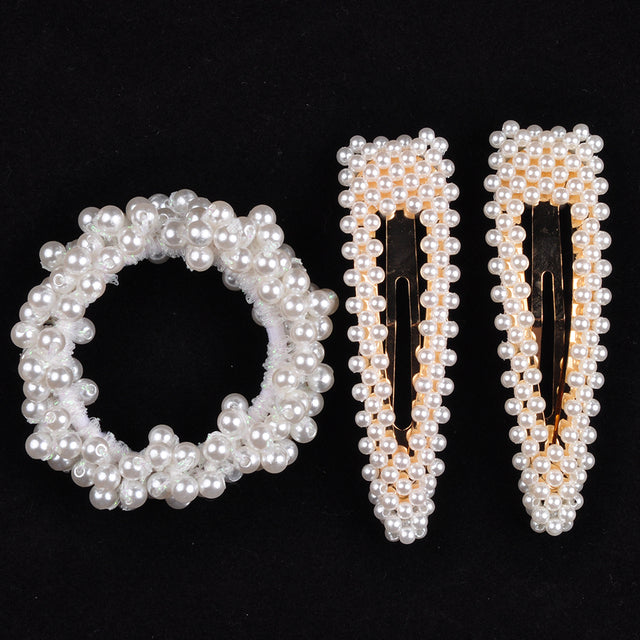 Elegant Pearl Hair Ties Beads