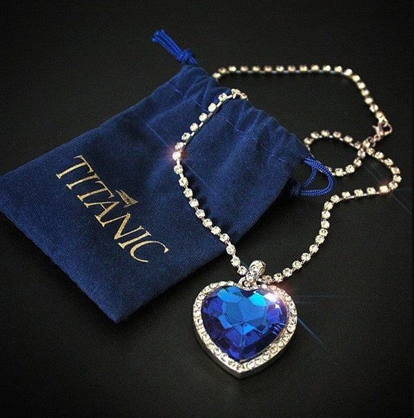 Titanic Heart of Ocean blue heart love forever Necklace