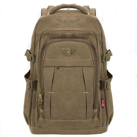 Men's Military Canvas Backpack Zipper Rucksacks