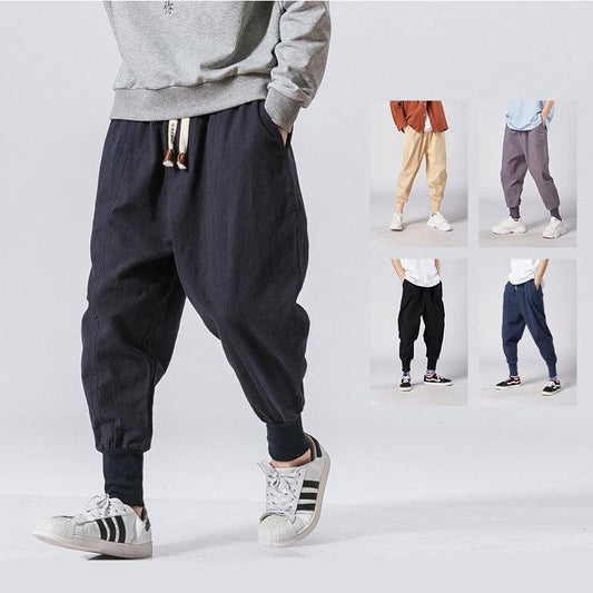 Casual Cotton Linen Trouser Man Jogger Pants