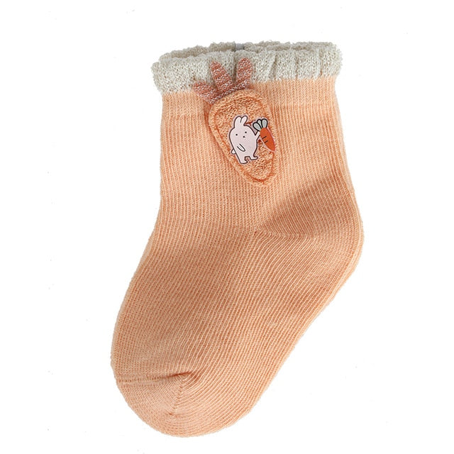 Baby Socks Cotton Socks Girls Boys Newborn Socks Cartoon Decoration Boneless Suture Children Infant Socks Baby Clothing