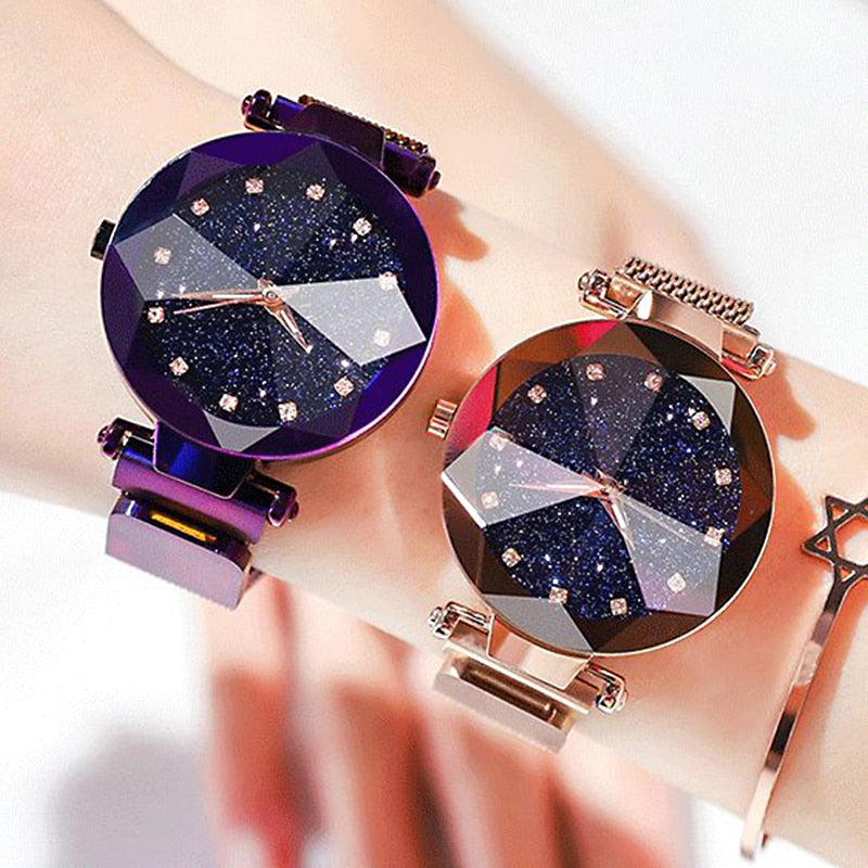 Ladies Magnetic Starry Sky Clock Watches