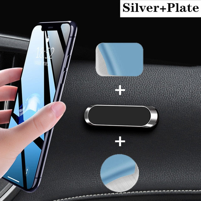 LISM Magnetic Car Phone Holder Dashboard Mini Strip Shape Stand Metal Magnet GPS Car Mount for Wall