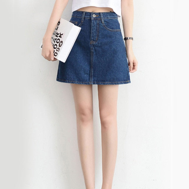 Summer High Waist Denim Mini Skirt