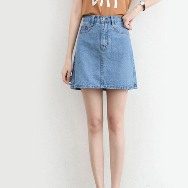 Summer High Waist Denim Mini Skirt