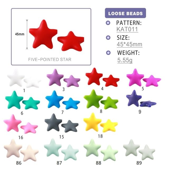 Star Silicone Baby Teething Beads