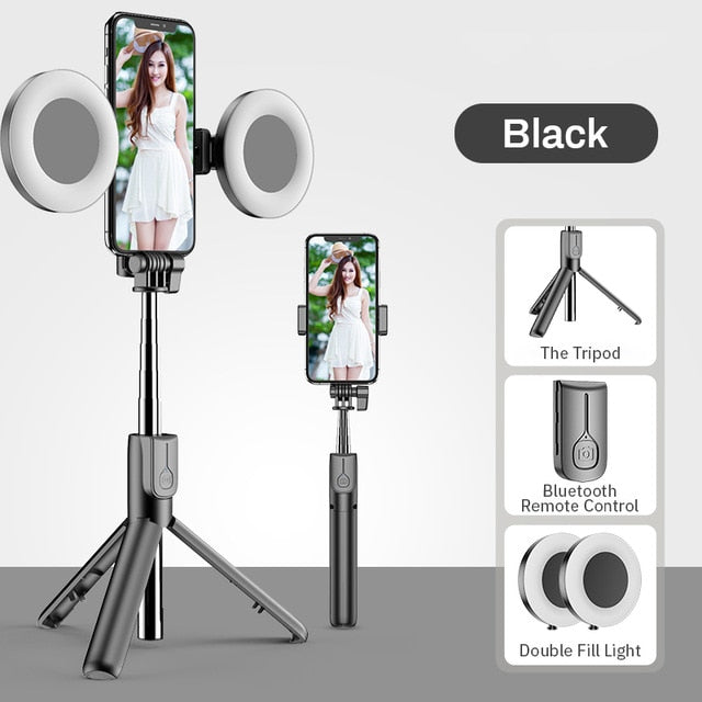 Wireless Bluetooth Selfie Stick with Led Ring Light