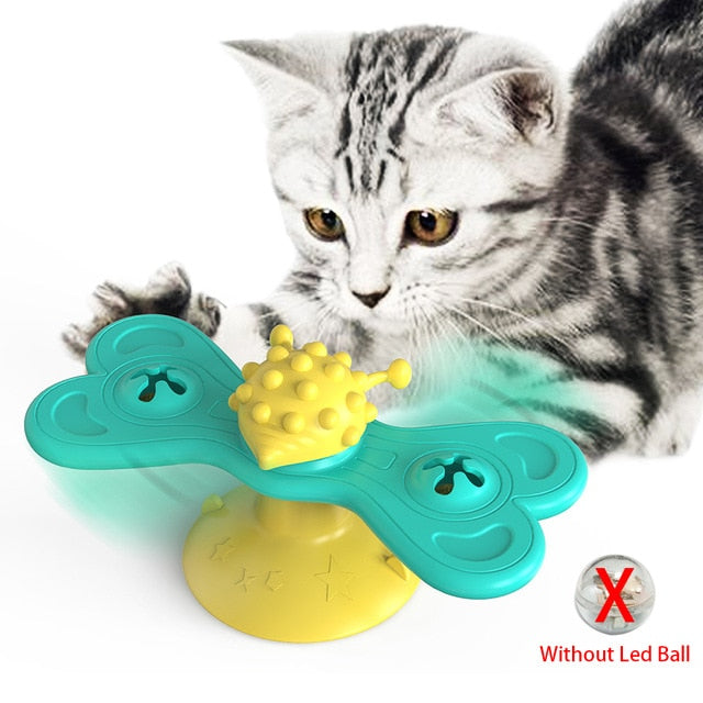 Cat Windmill Toy Funny Massage Rotatable Cat Toys