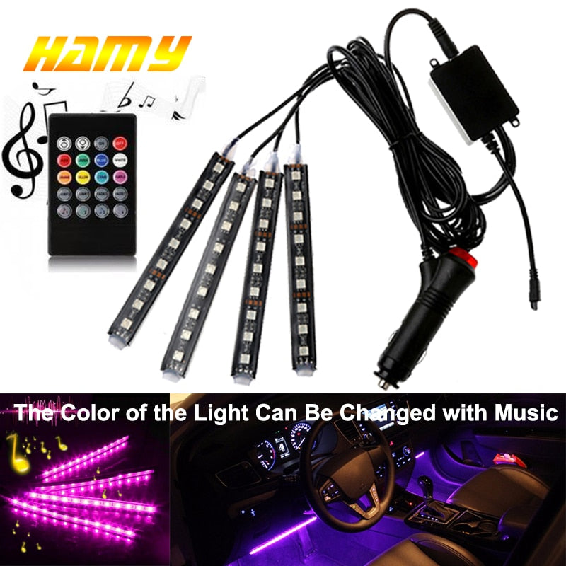 Car RGB USB LED Strip Light Interior