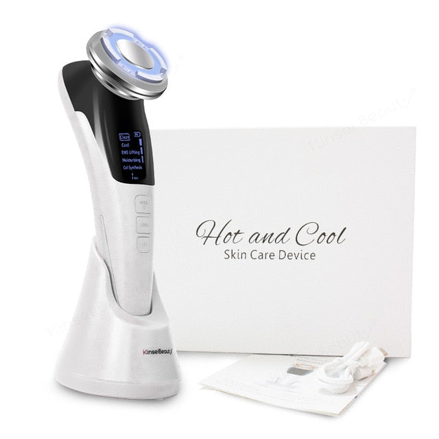 Sonic Vibration Wrinkle Remover Hot Cool Ultrasonic Face Lifting Device