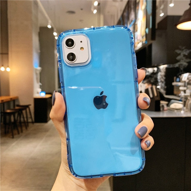 Fluorescent Color Clear Shockproof Phone Case