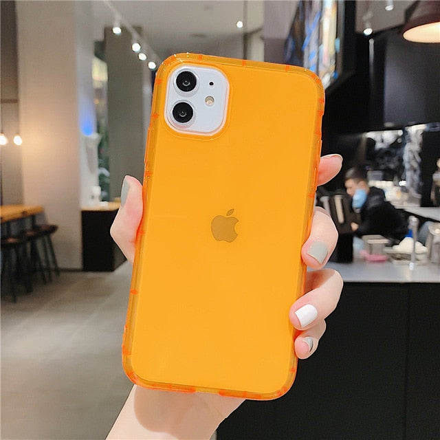 Fluorescent Color Clear Shockproof Phone Case