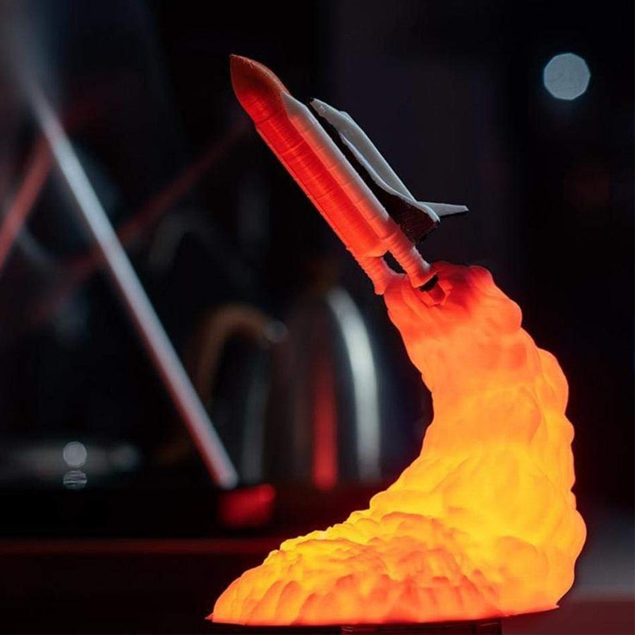 3D Print Space Shuttle Lamp Rocket Night Light Lights