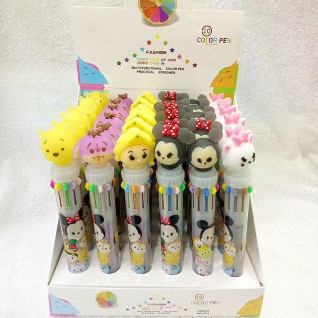 Cute Unicorn Power 10 Colors Chunky Ballpoint Pen