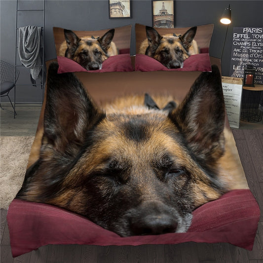 3D Printed Duvet Cover Set Pet Dog