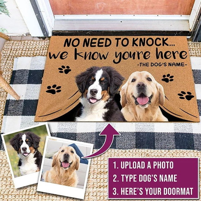 Custom Doormat Personalized giftsText Name Pet Dog Cat Photo