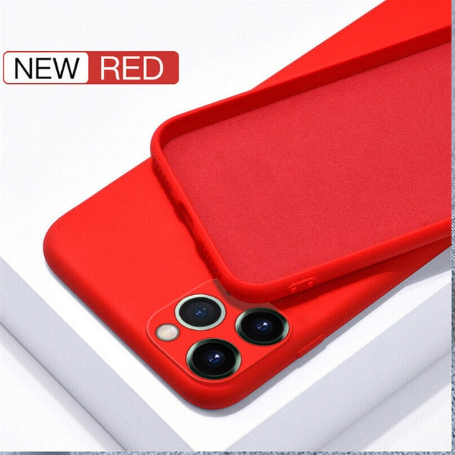 For iPhone Case Luxury Original Silicone Full Protection Soft Cover For iPhone