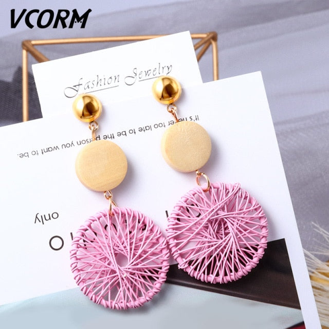 New Korean Acrylic Earrings For Women Statement Vintage