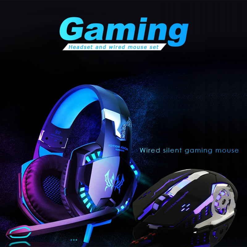 G2000 Gaming Headset +Wired Mouse Set