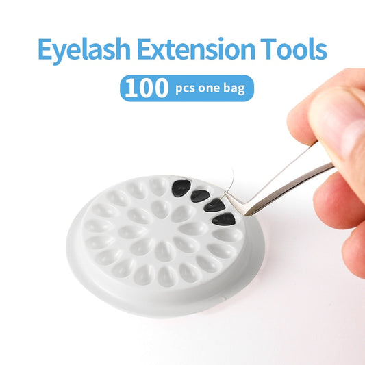 100pcs Disposable Eyelash Glue Holder Pallet Eyelash Extension