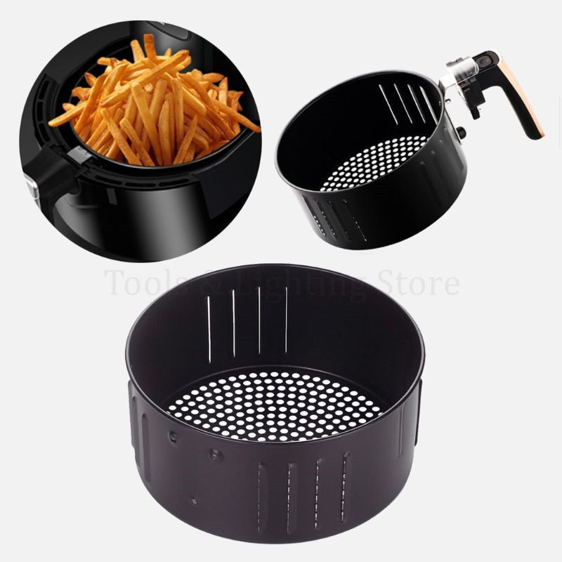 2.6L 3.5L Non-stick Air Fryer Basket Baking Drain Oil Pan Frying