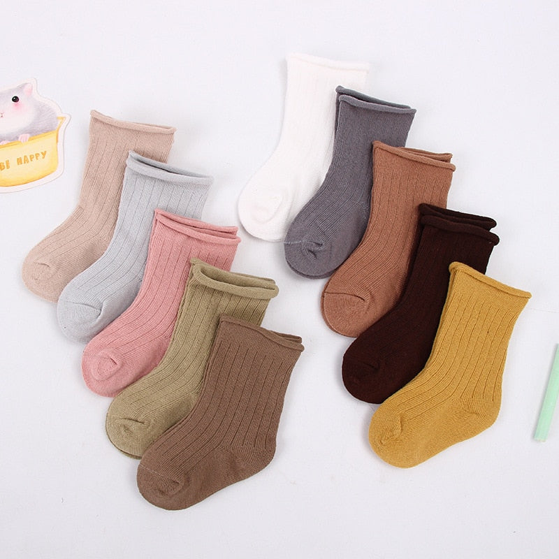 Toddler Cotton Socks Ribbed Baby Clothing