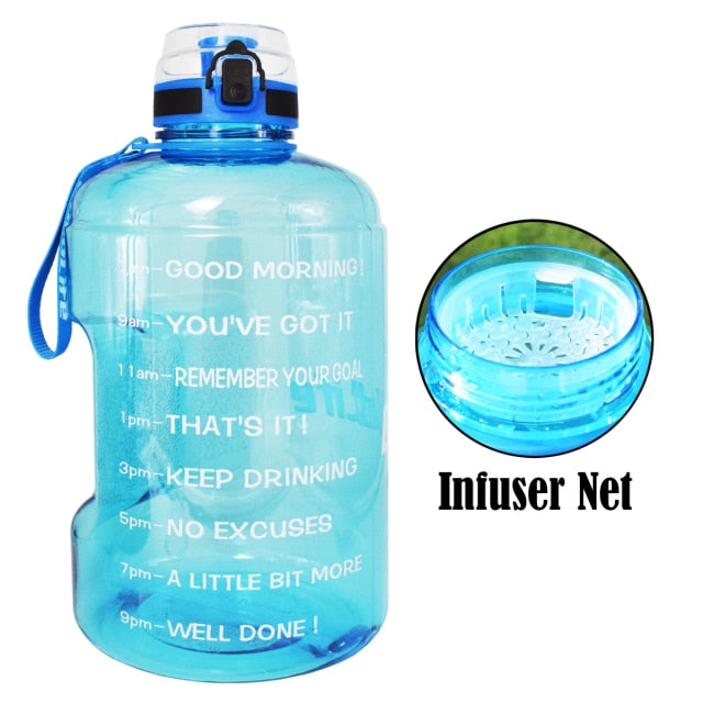 Water Bottle With Locking Flip-Flop Lid Outdoor Gym Bottles