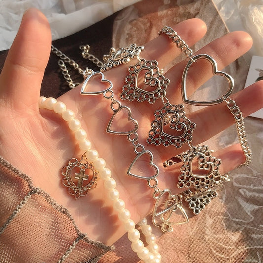 Heart Chain Choker Necklace For Women