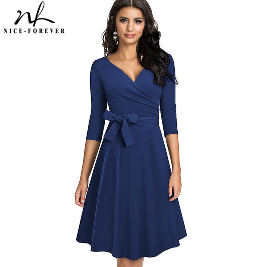Retro Cocktail Party Flare Swing Women Dress