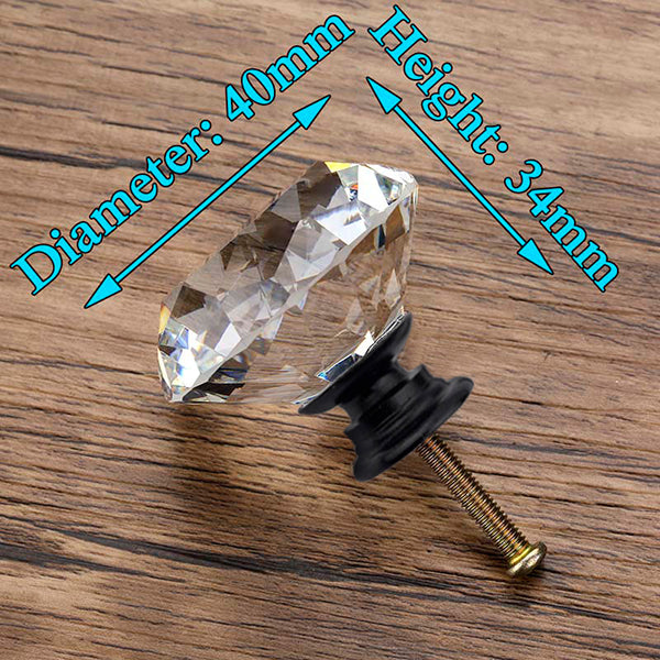 Diamond Shape Design Crystal Glass Knobs